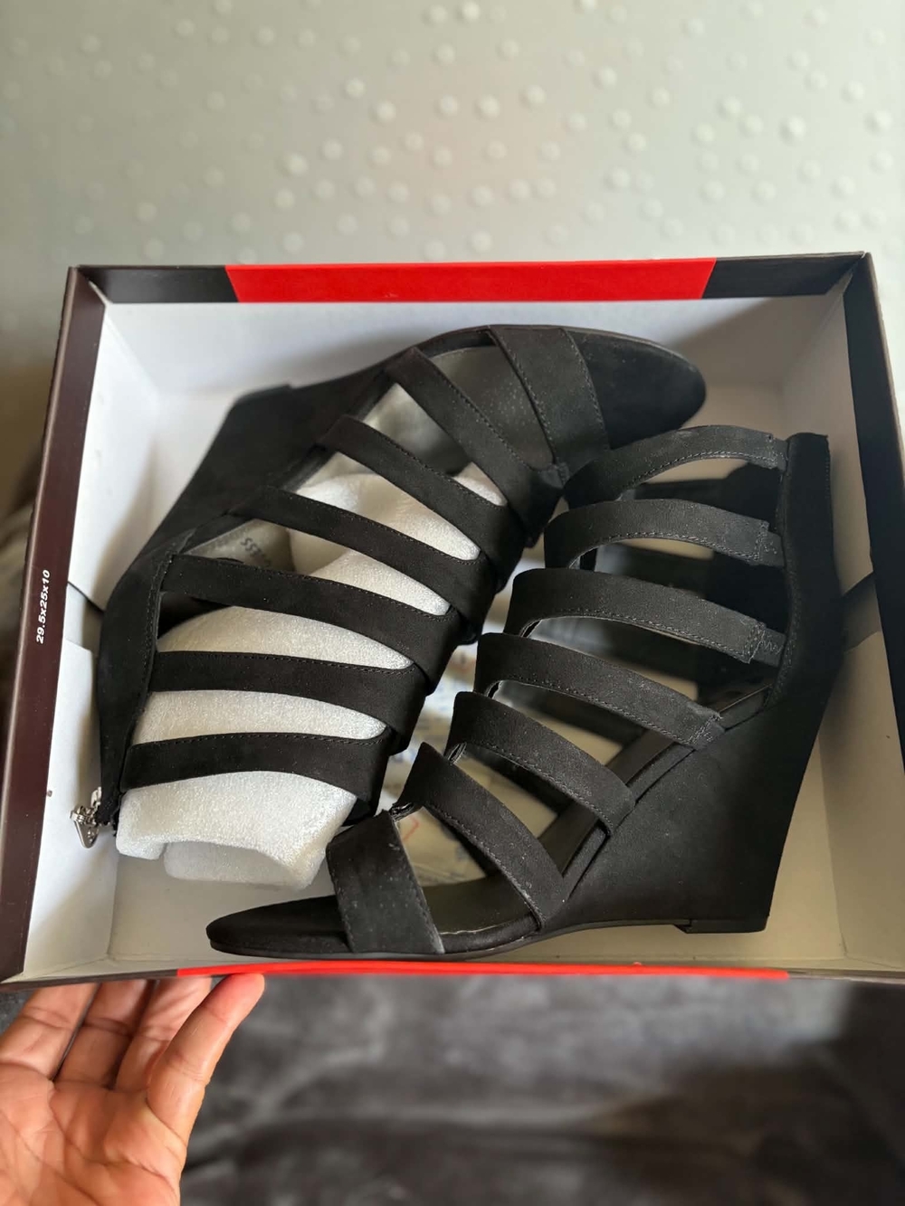 Guess Black Strappy Wedge Sandals